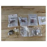 8 Fashion Jewelry Pins - American Flag Pins & Floral/Rhinestone/Anchor Mix - Brand New