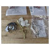 8 Fashion Jewelry Pins - American Flag Pins & Floral/Rhinestone/Anchor Mix - Brand New