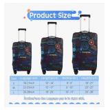 Sherr 3 Piece Travel Luggage Suitcase Protector Anti Scratch Vintage Theme Baggage Covers, S/M/L - New