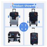 Sherr 3 Piece Travel Luggage Suitcase Protector Anti Scratch Vintage Theme Baggage Covers, S/M/L - New