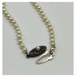 Mikimoto Cultured Pearl Necklace and Earrings Set in Original Case