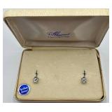 Mansel Sterling Silver Synthetic Spinel Screw-Back Earrings in Box