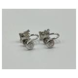 Mansel Sterling Silver Synthetic Spinel Screw-Back Earrings in Box