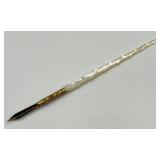 Antique Mother of Pearl Dip Pen with Ornate Gold Nib