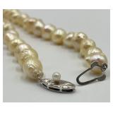 14.5" Cultured Baroque Pearl Necklace with Silver Clasp
