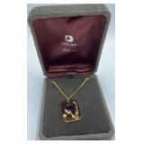Don Loper Beverly Hills Gold-Tone Pendant Necklace with Horse Design and Stone Accent, 11.25 Inch