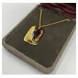 Don Loper Beverly Hills Gold-Tone Pendant Necklace with Horse Design and Stone Accent, 11.25 Inch