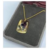 Don Loper Beverly Hills Gold-Tone Pendant Necklace with Horse Design and Stone Accent, 11.25 Inch