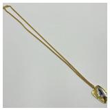 Don Loper Beverly Hills Gold-Tone Pendant Necklace with Horse Design and Stone Accent, 11.25 Inch