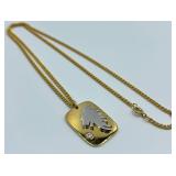 Don Loper Beverly Hills Gold-Tone Pendant Necklace with Horse Design and Stone Accent, 11.25 Inch