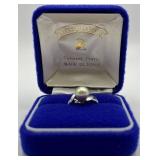 Takahsima Pearl Cultured Pearl Sterling Silver Ring Size 9