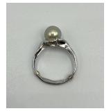 Takahsima Pearl Cultured Pearl Sterling Silver Ring Size 9
