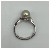 Takahsima Pearl Cultured Pearl Sterling Silver Ring Size 9