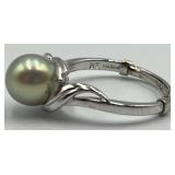Takahsima Pearl Cultured Pearl Sterling Silver Ring Size 9