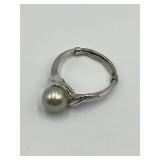 Takahsima Pearl Cultured Pearl Sterling Silver Ring Size 9