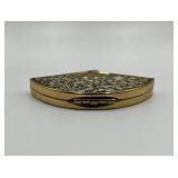 Vintage Pink Lady Fan Shaped Compact