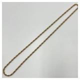 Gold Tone Twisted Rope Chain Necklace