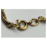 Gold Tone Twisted Rope Chain Necklace