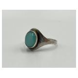 Sterling Silver 925 Ring with Blue-Green Stone