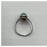 Sterling Silver 925 Ring with Blue-Green Stone