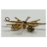 12k Gold Winard Brooch Pendant