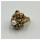 T LA Denmark Sterling 925 Modernist Pearl Ring