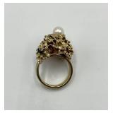 T LA Denmark Sterling 925 Modernist Pearl Ring