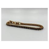 Swarovski Gold Tone Bracelet with Black Crystals