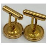 Pair of Murat Gold Tone Round Cufflinks
