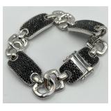 Milor Italy Bronze Link Bracelet with Black Accents
