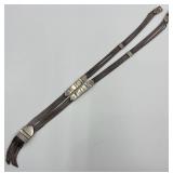 Sterling Silver Multi-Strand Chain Necklace with Ornate Panels and Blue Accents