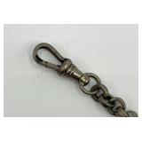 Antique Victorian Metal Fob with Banded Agate Orb