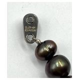 Black Freshwater Pearl Necklace with Metal Clasp