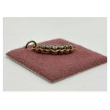 Gold Tone Diamond Accent Bar Pendant