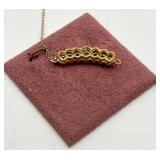 Gold Tone Diamond Accent Bar Pendant