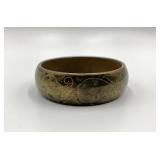 Vintage Brass Engraved Bangle Bracelet