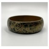 Vintage Brass Engraved Bangle Bracelet
