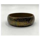 Vintage Brass Engraved Bangle Bracelet