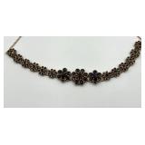 Vintage Garnet Floral Cluster Bracelet