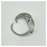 835 Silver Modernist Circular Brooch Pin