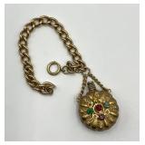 Vintage Ornate Gold Tone Perfume Bottle