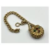 Vintage Ornate Gold Tone Perfume Bottle