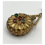 Vintage Ornate Gold Tone Perfume Bottle