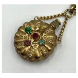 Vintage Ornate Gold Tone Perfume Bottle