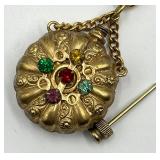 Vintage Ornate Gold Tone Perfume Bottle