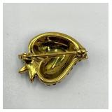 Jomaz Strawberry Brooch with Purple and Green Rhinestones