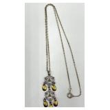 925 Norwegian Solje Necklace with Gold Drop Accents