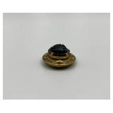 Antique Black Glass Cameo Pendant Locket