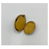 Antique Black Glass Cameo Pendant Locket