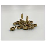 Pair of 925 Turquoise Clip-On Earrings with Gold Tone Setting